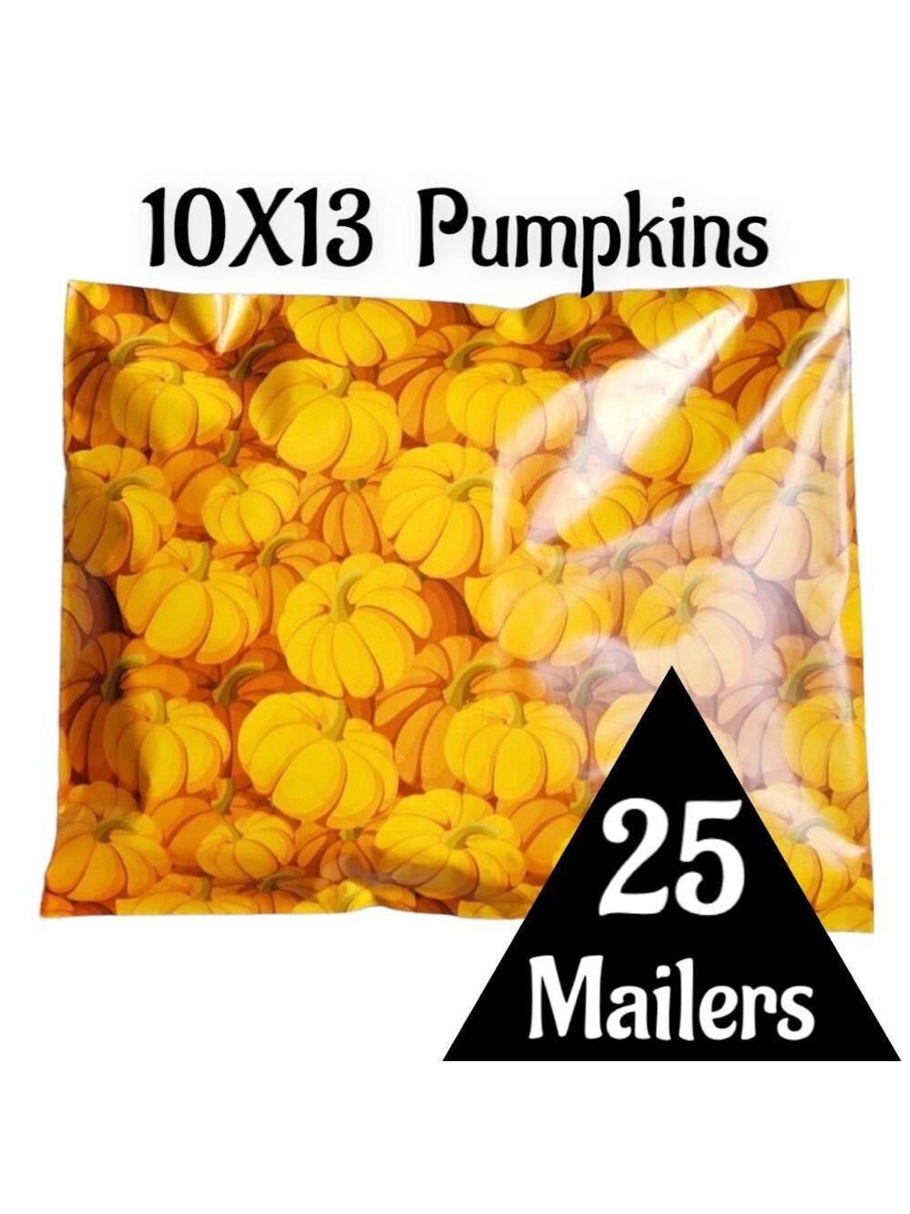 25 10X13 Poly Mailers Pumpkin, Shipping Envelopes Bags PRICE IS FIRM Fall - Picture 7 of 11